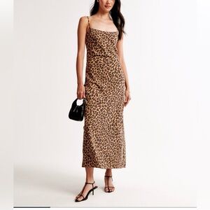 NWT! Abercrombie and Fitch leopard slip maxi dress size small